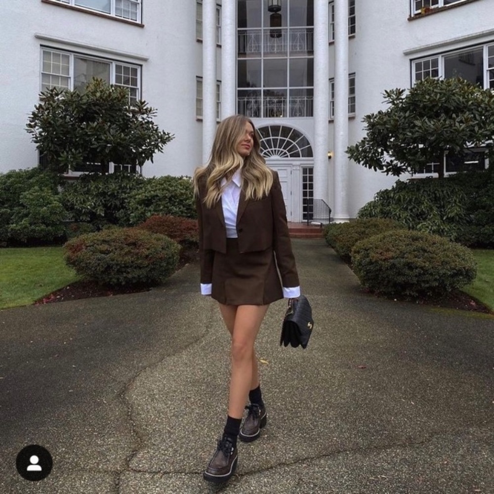 Zara Mini skirt and cropped blazer set